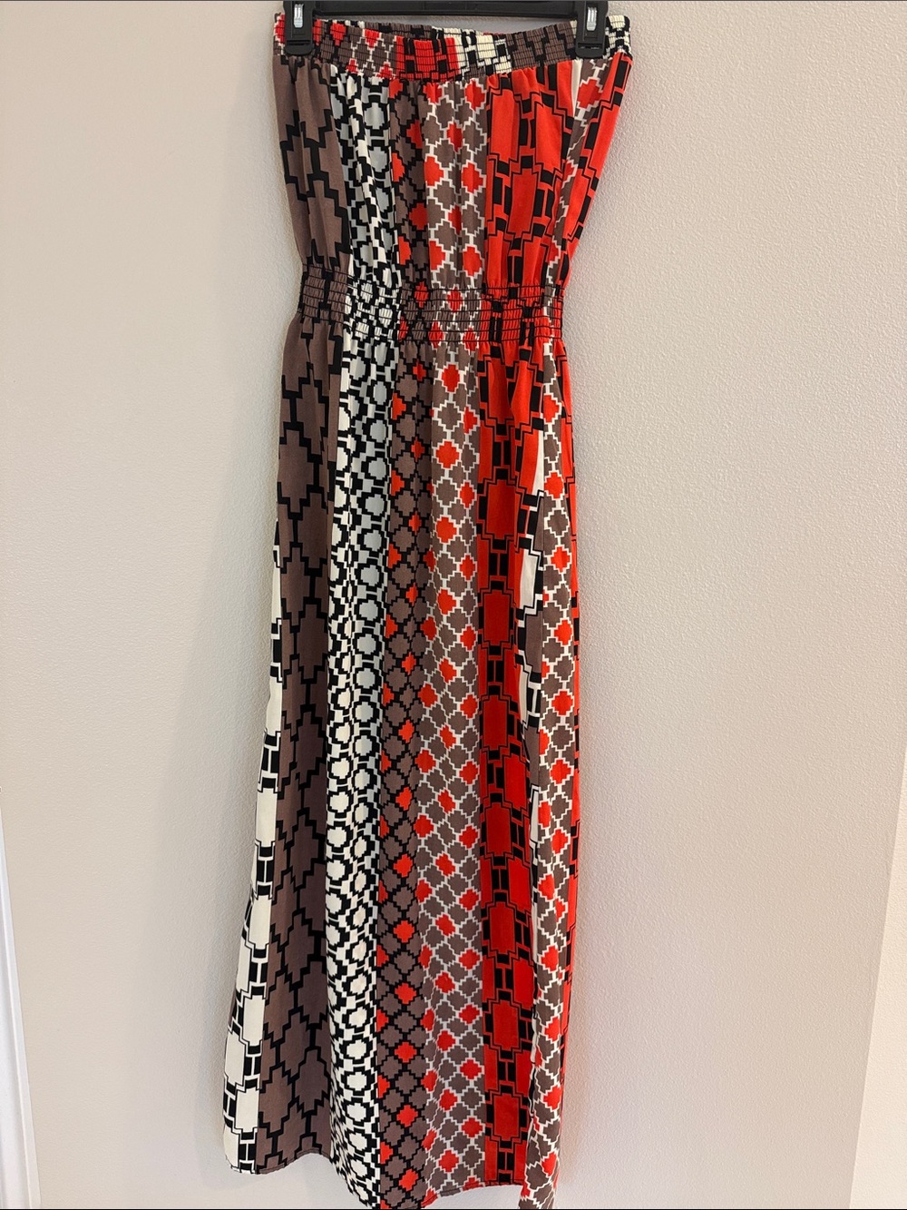 Strapless Patterned Maxi Dress